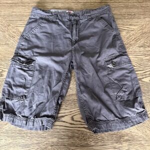 Levis Mens Cargo Shorts Gray Cotton Utility Pockets Size 20 Reg W30 8369-G28